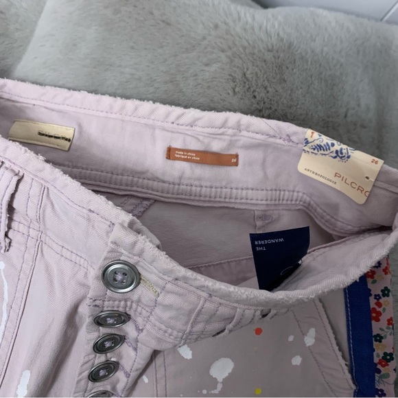NWT Pilcro The Wanderer Shorts Lilac Purple Paint Splatter Patchwork OB1325588 - Picture 6 of 9